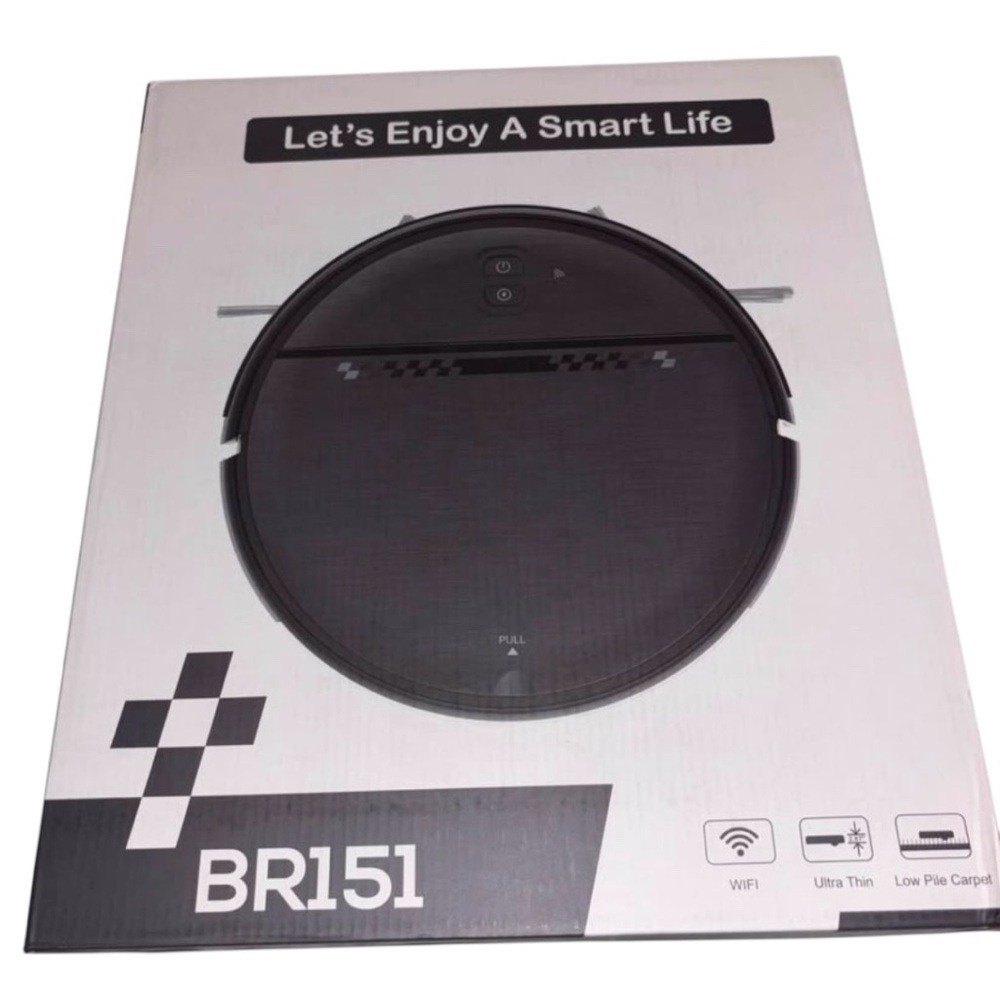 BR151 Robot Vacuum & Mop Combo WiFi App Voice 1400Pa Slim Black New - Picture 2 of 4